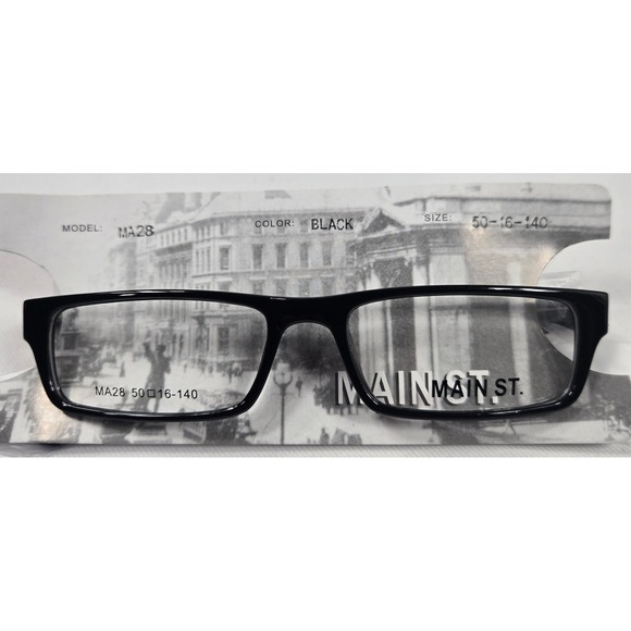 Main St. Black Eyeglasses Frames Italian‎ Design MA28 50-16-140 New - Picture 3 of 11